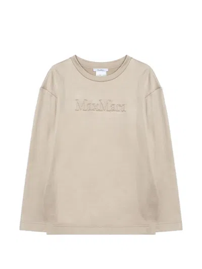 Max Mara Silk And Cotton Blend Berma Sweatshirt In Neutral