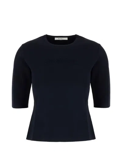 Max Mara Embossed T-shirt In Blue