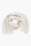 Shop Max Mara Embroiderd Wool Silk And Linen Eleonor Scarf