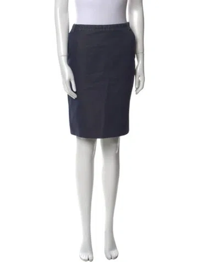 Pre-owned Max Mara Embroidered Accent Knee-length Skirt In Blue
