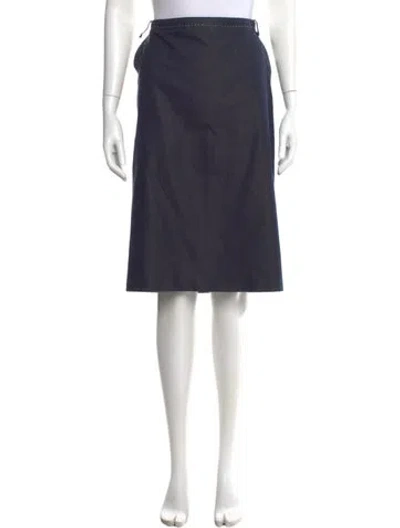 Pre-owned Max Mara Embroidered Accent Knee-length Skirt In Blue