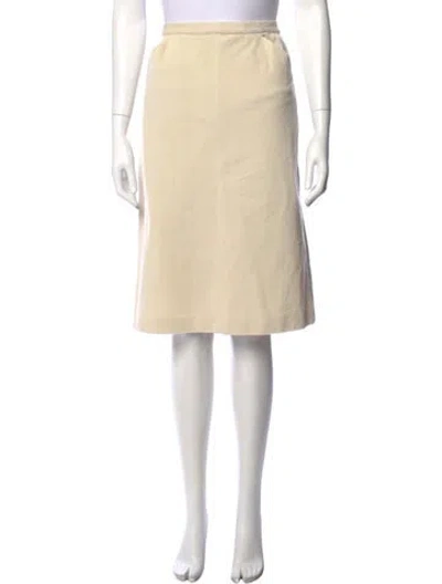 Pre-owned Max Mara Embroidered Accent Midi Length Skirt W/ Tags In Blue
