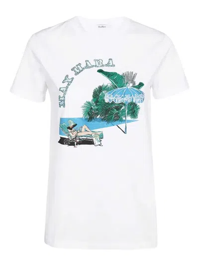 MAX MARA EMBROIDERED BEACH-SCENE T-SHIRT