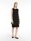 Max Mara Embroidered Cady Boxy Dress In Black