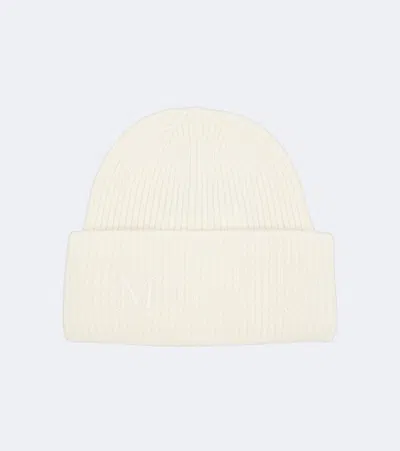 Max Mara Embroidered Cashmere Beanie In Neutral