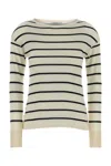 Max Mara White Striped T-shirt In Multi