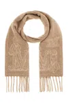 Max Mara Cashmere Scarf With Embroidered Monogram Detail In 002