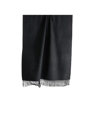 Max Mara Embroidered Cashmere Shawl In Black