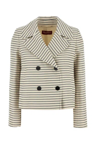 Max Mara Embroidered Cotton Assuan Blazer In Multi