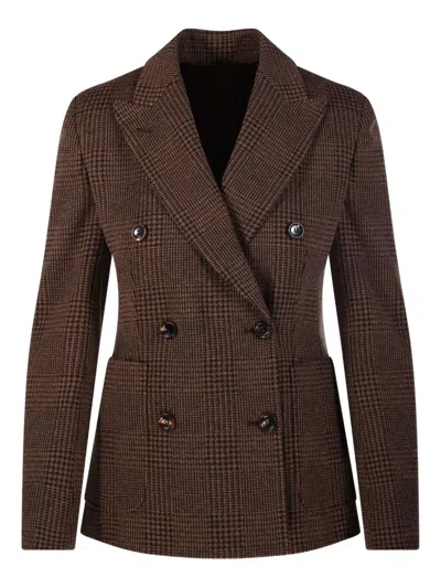 Max Mara Embroidered Cotton Blend Zulma Blazer In Brown