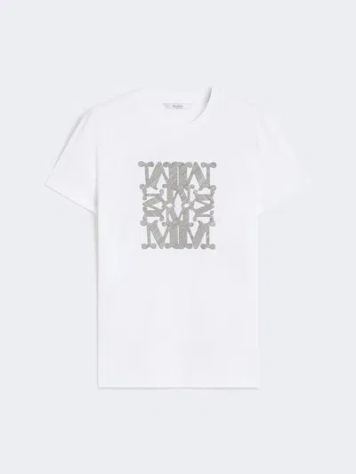 Max Mara Embroidered Cotton T-shirt In White