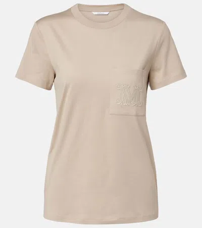 Max Mara Pocket-embroidery T-shirt In Neutral
