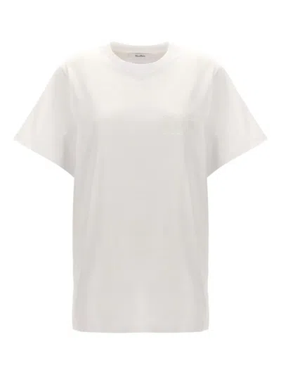 Max Mara Embroidered Crew-neck T-shirt In White