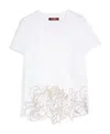 Max Mara Embroidered Decorative T-shirt In White