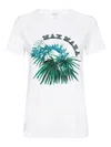 Max Mara Embroidered-floral Cotton T-shirt In White