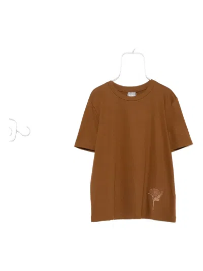 Max Mara Embroidered Flower Top In Burgundy