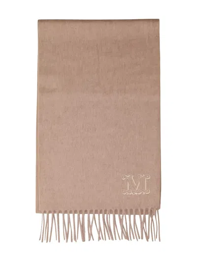 Max Mara Embroidered-fringe Scarf In Pink