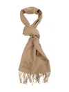 Max Mara Embroidered Fringed Scarf In Brown