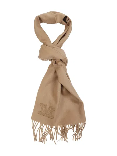 MAX MARA EMBROIDERED FRINGED SCARF