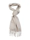 Max Mara Embroidered Fringed Scarf In Gray