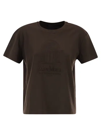Max Mara Embroidered-graphic T-shirt In Brown