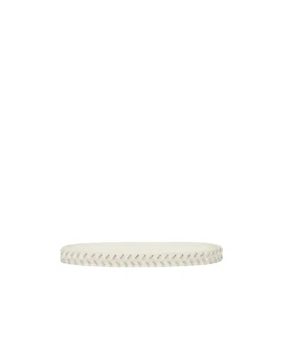 Max Mara Embroidered Grosgrain Belt In White