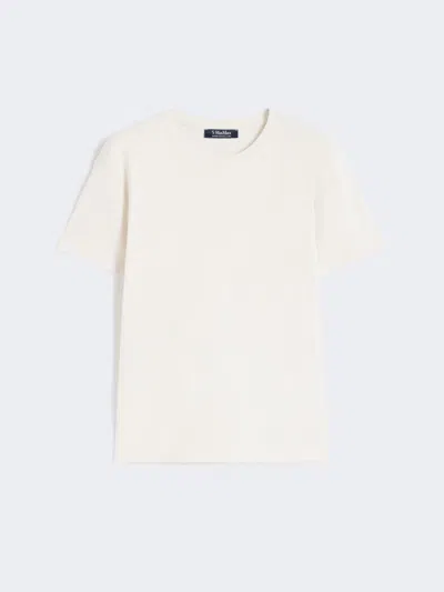 Max Mara Embroidered Jersey T-shirt In White