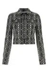 Max Mara White Geometric Pattern Jacket In White
