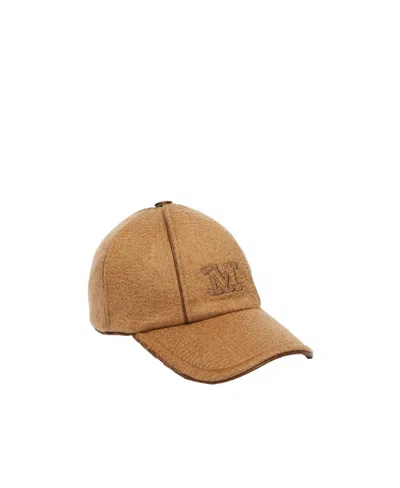 Max Mara Embroidered-logo Baseball Cap In Brown