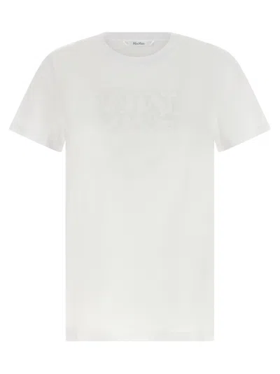 Max Mara Embroidered Logo Cotton T-shirt In White