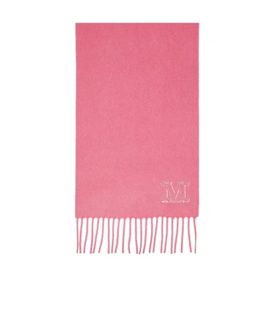 Max Mara Embroidered-logo Detail Scarf In Pink