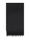 Max Mara Embroidered-logo Fringe Scarf In Black