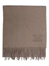 Max Mara Wsdalia Monogram Embroidered Cashmere Scarf In Black