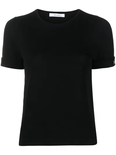 MAX MARA EMBROIDERED-LOGO KNITTED TOP