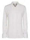 Max Mara Long-sleeves Buttoned-cuff Shirt In White