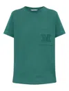 Max Mara Pocket Crew Neck Short Sleeve Tops In Green