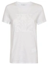Max Mara Cotton Crew Neck Graphic Print T-shirt In White