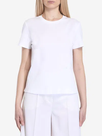 Max Mara Embroidered Logo Tshirt In White