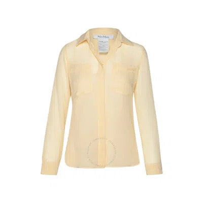 Max Mara Embroidered Logo Vongola Shirt In Beige
