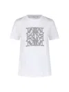 Max Mara Crew Neck Graphic Print Top In White