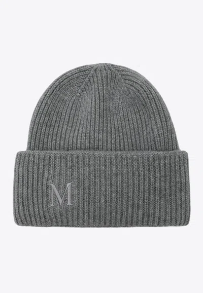 MAX MARA EMBROIDERED M CASHMERE BEANIE