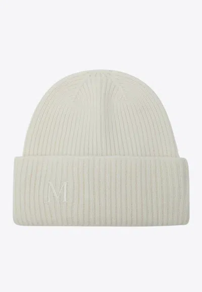 MAX MARA EMBROIDERED M CASHMERE BEANIE