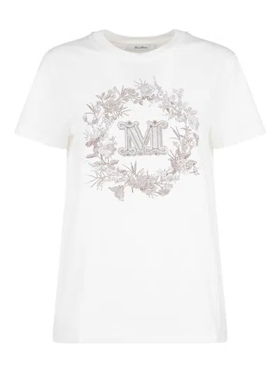 Max Mara Elmo M Drago T-shirt In Bianco
