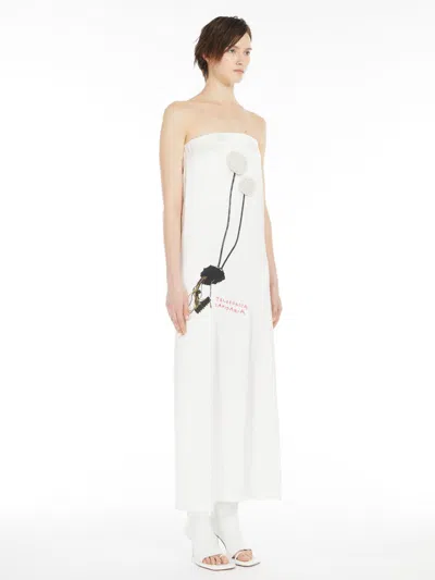 Max Mara Embroidered Mermaid Dress In White