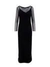 Max Mara Caracas Embroidered Mesh Dress With Crystal In Black