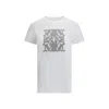 Max Mara Graphic Print Short Sleeve Crew Neck Top In White