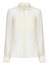 Max Mara Embroidered-pocket Silk Shirt In Neutral