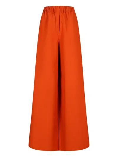 Max Mara Embroidered-pocket Trousers In Orange