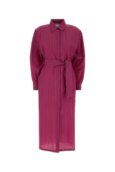 Max Mara Embroidered Poplin Lord Shirt Dress In Pink