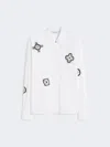 Max Mara Embroidered Poplin Shirt In White